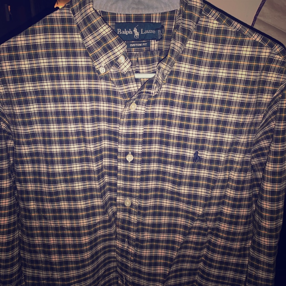 (M)Grey,Green,White Stripe Long-sleeve POLO Shirt